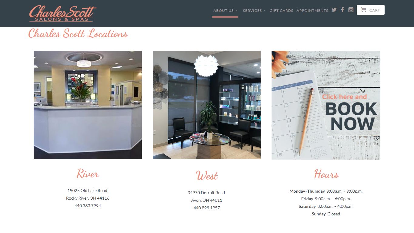 Charles Scott Locations - Charles Scott Salons & Spas